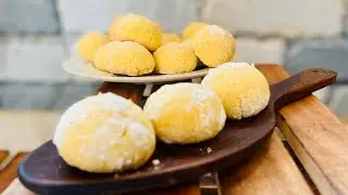Crinkle Top Lemon Cookies | Butter Lemon Cookies | Eggless Lemon Cookies