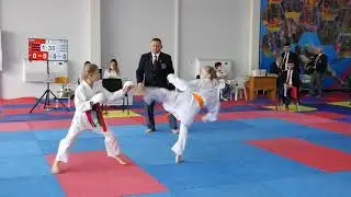 Открытое первенство Краснодарского края по каратэ ВБЕ сётокан 4 апреля 2021г. Кумитэ Девочки 9лет.