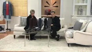 Isaac Mizrahi Live! Leather and Stretch Fabric Wedge Boots on QVC