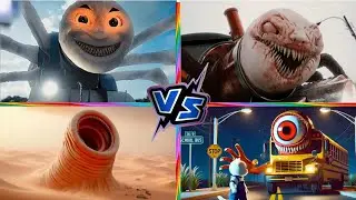 Cursed Thomas Vs Choo choo Charles Vs Erosion Worm Vs School Bus | Tiles Hop Battle EXE | Tiles Hop!