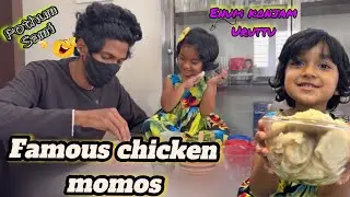 Trying Famous chicken 🐔 momos sha and saanu 😍😂only alaparaigal 🫡 #saanvikashree #saanufam #sha