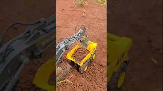 RC excavator Trying on Working! #millipede #shorts