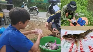 Picking up scraps, catching fish to sell for money to buy food, but thieves robbed all the money....