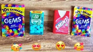 Cadbury chocolate gems, Big pack tictac spearmint, sugarfree smint unboxing video #yummy 