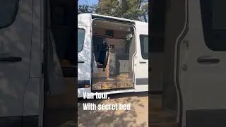 Family camper on a LWB Sprinter. Secret bed lift up, luxury shower. Vantour, #vanconversion