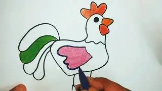 Cock Drawing easy || Rooster drawing #rooster 