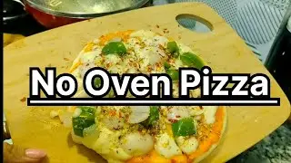 Simple Pizza without oven at home | घर पर डोमिनोज जैसा पिज्जा | Readymade Base Pizza recipe #foodie 