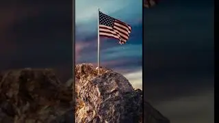 waving American flag