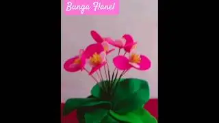 Bunga Flanel, ( bunga Begonia Berbunga Pink )#idekreatif #diy #tutorialbunga #shortvideo