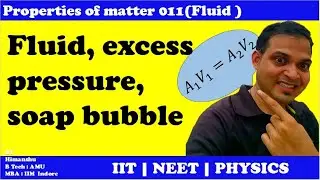 Class 11th physics | Fluid in motion | Excess pressure | Soap bubble | IIT | JEE | NEET