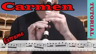 Carmen - Les toréadors (Bizet) - Tutorial flauta con partitura | Karaoke instrumental