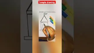 how to draw temple drawing/easy and simple mandir drawing for kid #reel #youtubeshort#treanding#art