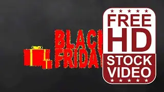 Free Stock Videos &ndash; Black Friday 3D red text with presents on black background with fog & particles