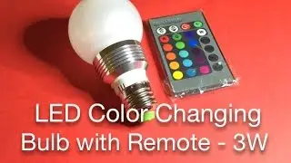 LED Color Changing Bulb with Remote - 3W