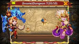 Castle clash. Dungeon 7. Heroes Cirrina vs Espirita.3 flame