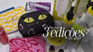 Abrindo 3 edições da glam | UNBOXING assinatura glambox de 3 caixas 📦 