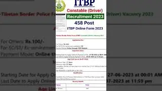 itbp New notification 2023