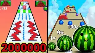 🍉Fruit run merge 3D 2048 🆚 Number Master 9999 | Stickman Thief 2048 Gameplay Epi 5 u0026 Run #0081