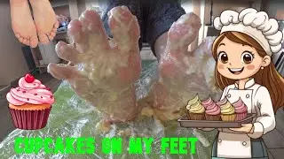 Making cupcakes with my feet rubbing the dough within the toes with my smelly soles. Funny and weird