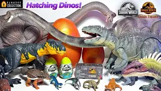 Hatching New Jurassic World Chaos Theory Dinosaurs Toys! Giganotosaurus, Indoraptor, Indominus Rex