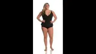 Sunsets Plus Size Black Twist Tankini Top (D/DD) | SwimOutlet.com