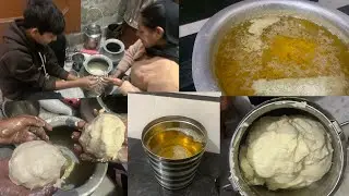 Bazar Se Lai cream Ho Gayi Kharab Badi Mushkil Se Bana Cream￼ say Desi ghee