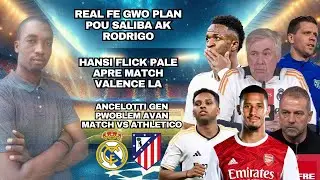 Real Fe Gwo Plan Pou Saliba Ak Rodrigo|| Hansi Flick Pale|| Ancelotti Gen Pwoblem Avan Athletico