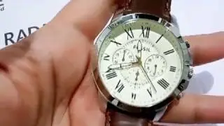 Fossil Grant Sport Ivory Dial Brown