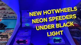 Brand new hot wheels neon speeders under black light