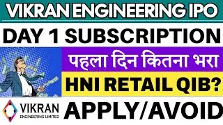 Vikran Engineering IPO 💥 Day 1 Subscription Status | Vikran Engineering IPO GMP