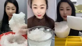 White Ice Eating ASMR | Crushed Ice | Ice Eating 