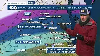Updated snow, sleet totals for Virginia ice storm (Saturday 6:45 p.m. Update)
