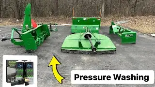 Cleaning Compact Tractor Attachments with WR Total Off Road Foam Cannon