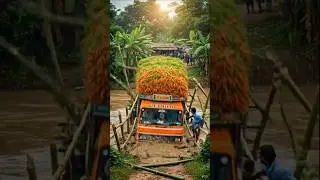 Wooden Bridge Snaps &mdash; Truck Falls Into Water!  #shorts