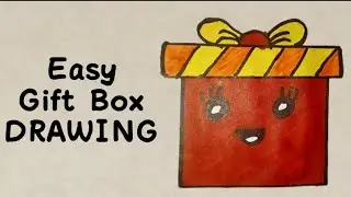 Easy Gift Box Drawing For Begginers 🎁 #viral#trend#tutorial#duet 
