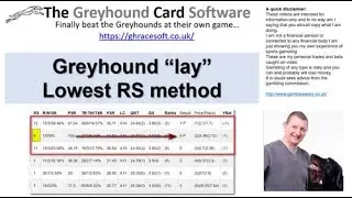 Betfair greyhound method | laying the lowest RS column selection