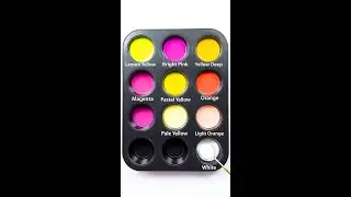 Color Recipes From Just Lemon Yellow, Bright Pink, Yellow Deep and White #colors #asmr #satisfying 