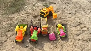 JCB 5cx fully loading mix sand Tata tipper truck 2518 | Mahindra Arjun novo 605 Di | jcb cartoon