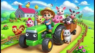Farm Animals Ride the Tractor 🚜🐷 Fun Kids' Song!