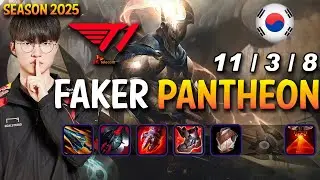 T1 Faker PANTHEON vs ZED Jungle - Patch 25.11 KR Ranked | lolrec