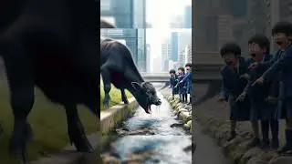 lonely Black calf #cow #calf #animals #pets#help #success#emotional#status@CatRealmAI@4M Animation