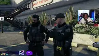 Den gets confronted by Trygg after hijacking BCSO's chase in Los Santos. | GTA NoPixel 4.0