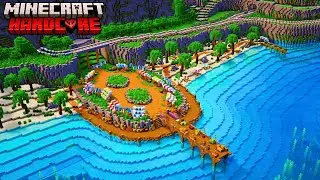 I Built an ENTIRE Beach In REAL Hardcore Minecraft!