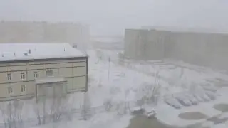 Метель в Июне. Посёлок Пангоды Надымский район 1 Июня 2016г.
