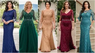 Sequin Mother of the Bride Dresses With Sleeves - Mature Women's Formal Sequin Gowns for Wedding