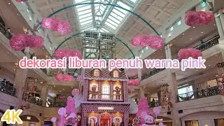All pink holiday decorations holiday season decorations in a shopping mall