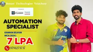 Kannan Selvam Placed as Automation Specialist | MCA 2024 | 7 LPA Success Story | Besant Velachery