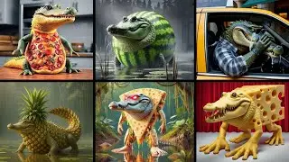 ALL CROCODILLO WATERMELONDRILLO FAMILY Italian Brainrot Animals Meme Song