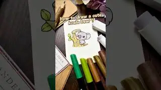 How to draw a super cute koala bear? 🐨😍 #howtodraweasy #doodle #koala  #cuteanimals #kawaii