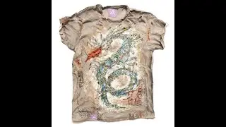 Japanese Dragon distressed tshirt (How we make our distressed t-shirts)